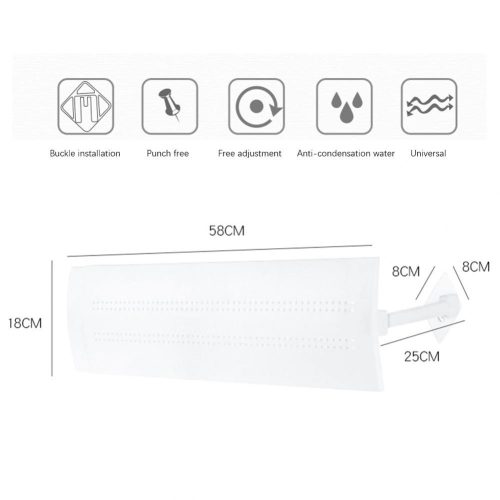 Univerzális fehér állítható szélességű légterelő klímákhoz, lukacsos 2db van raktáron