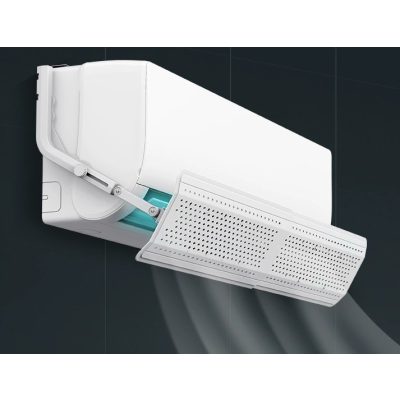  Air conditioner wind deflector with unique filter cartridge