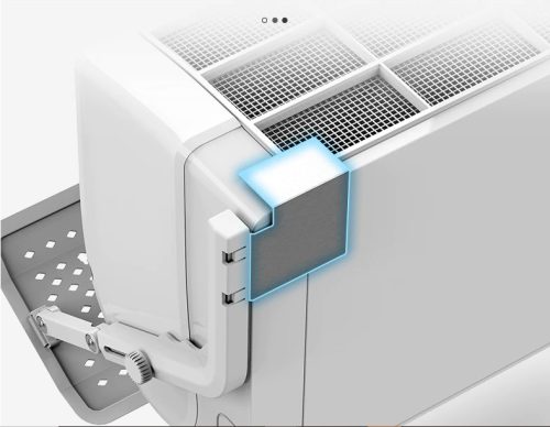 Egyedülálló szűrőbetéttel ellátott, könnyen felakasztható légterelő
