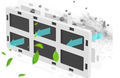 Egyedülálló szűrőbetéttel ellátott, könnyen felakasztható légterelő