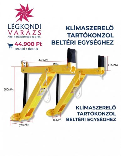 Klímaszerelő tartókonzol beltéri egységhez